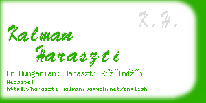 kalman haraszti business card